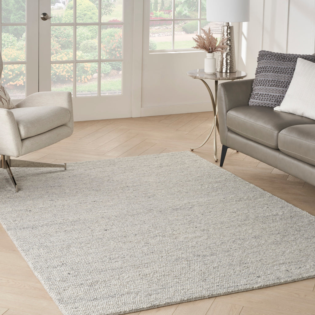 Alanna Solid Farmhouse Silver Area Rug