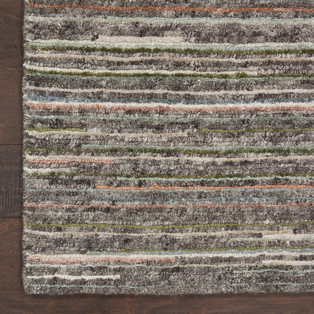 Plateau PAE01 Textured Modern Grey Green Area Rug