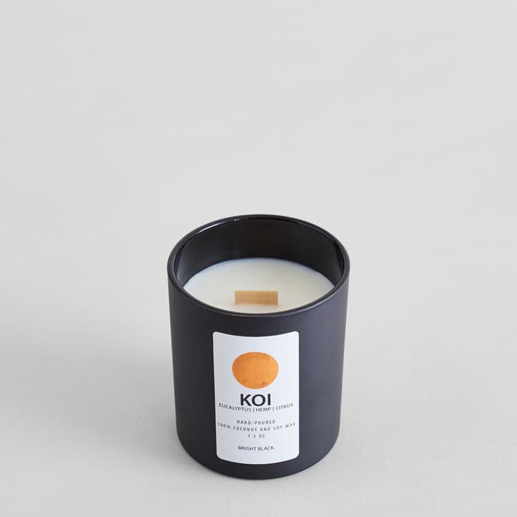 Bright Black Koi Candle