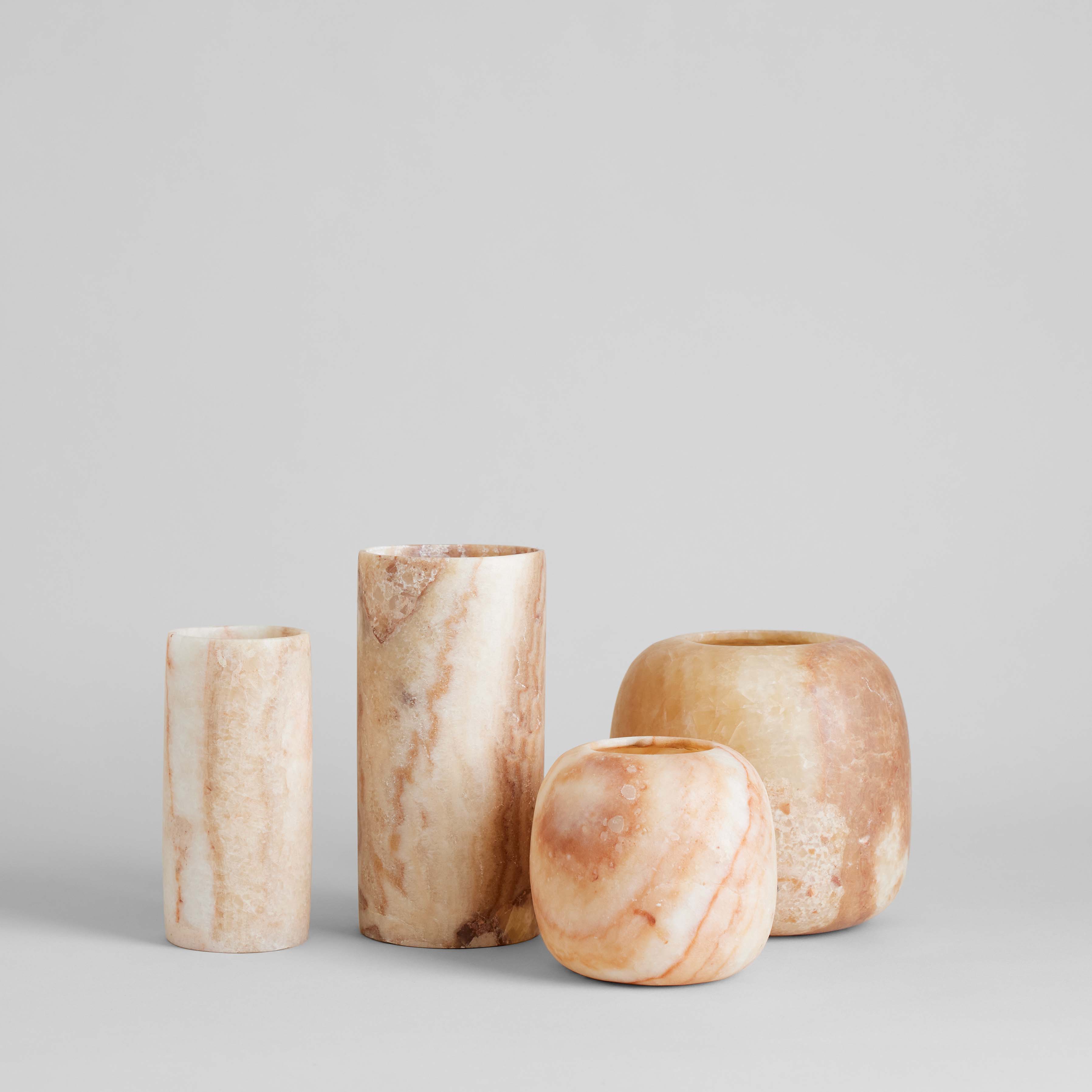 Round Amber Alabaster Candleholder - Bloomist