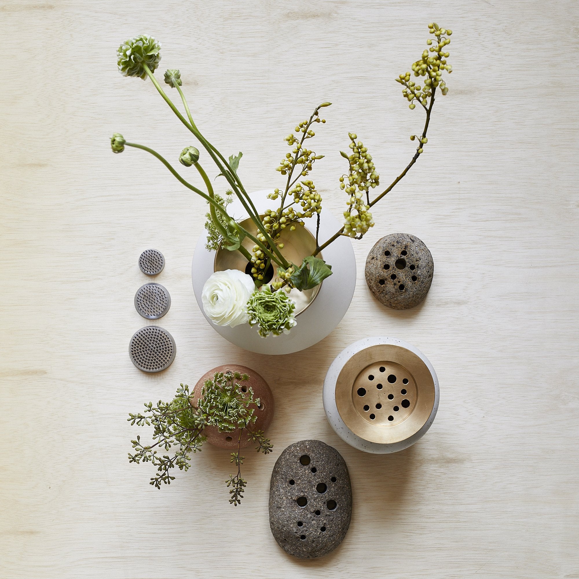 Beautifully Finished Brass Flower Frogs | Vase Stabilizer | Bloomist