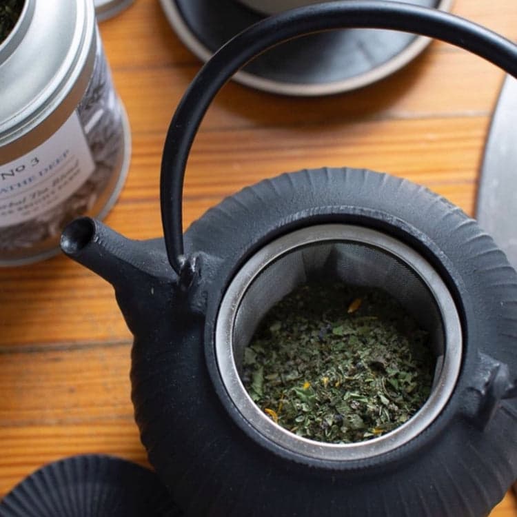 Star Bright Farm Herbal Tea Duo with Silver Tea Strainer