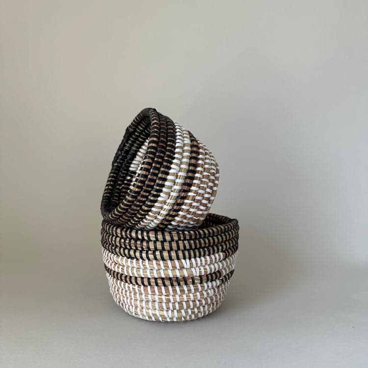 Black and White Stripe Senegalese Baskets - Bloomist