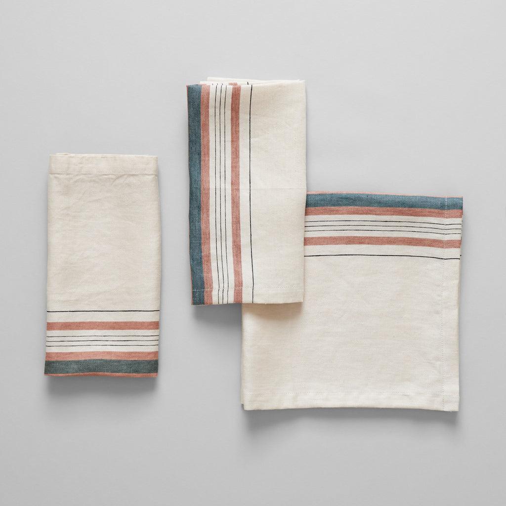 Gypsum Stripe Linen Napkin, Set of 6