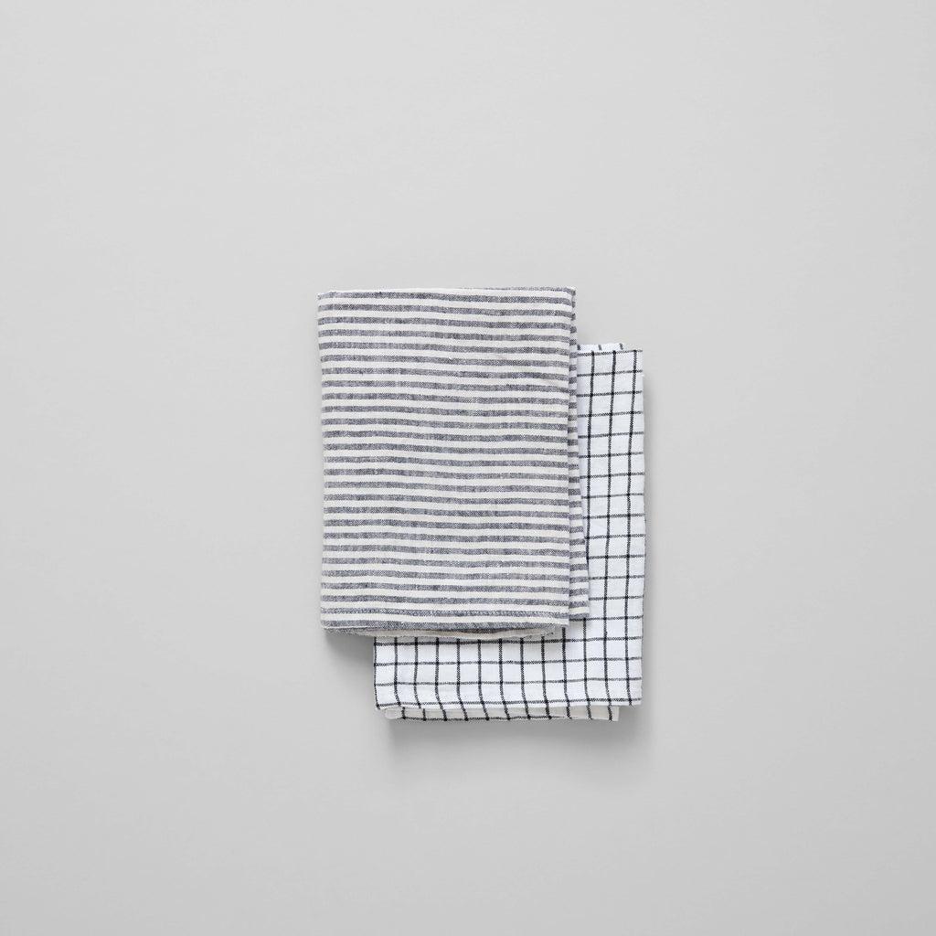 Thin Black Stripes Linen Tea Towel