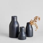 Monolithic Tadelakt Vase, Black